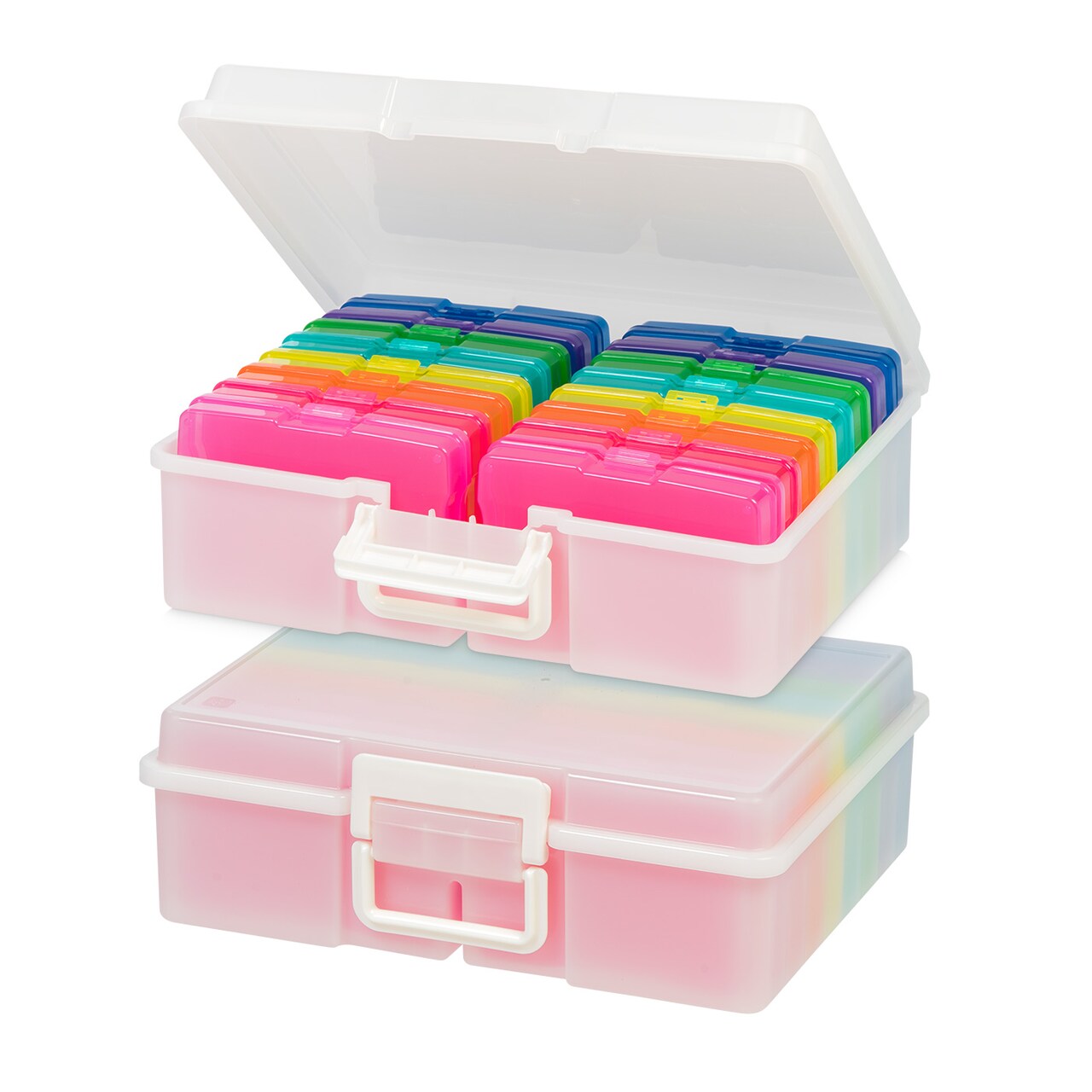 IRIS USA Extra Large 4" x 6" Photo and Embellishment Craft Keeper with 16 Cases